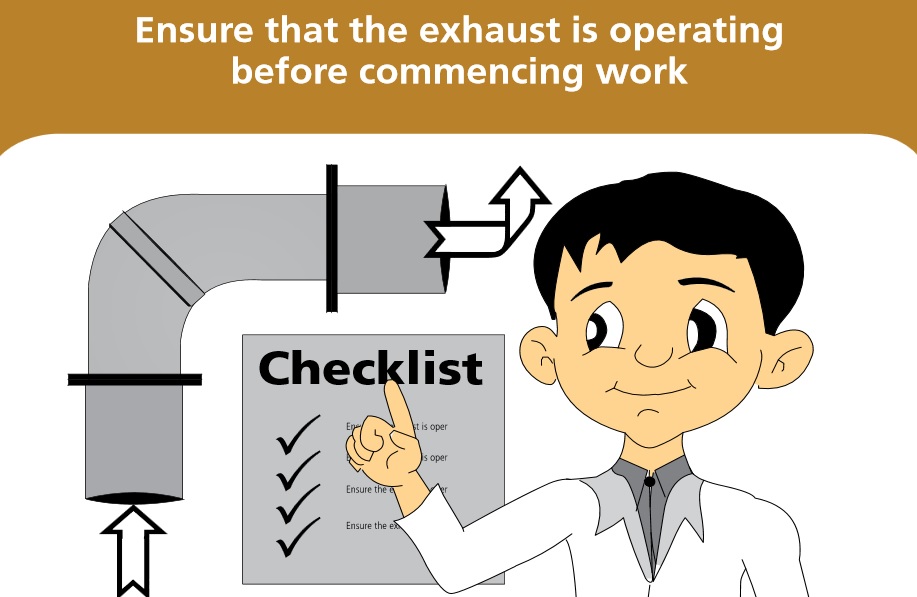 Ensure that the exhaust has been turned on before commencing work or else it would be futile having a fume hood. If the hood is fitted with an airflow monitor, check the monitor’s status. Even while working, be alert to changes in airflow.